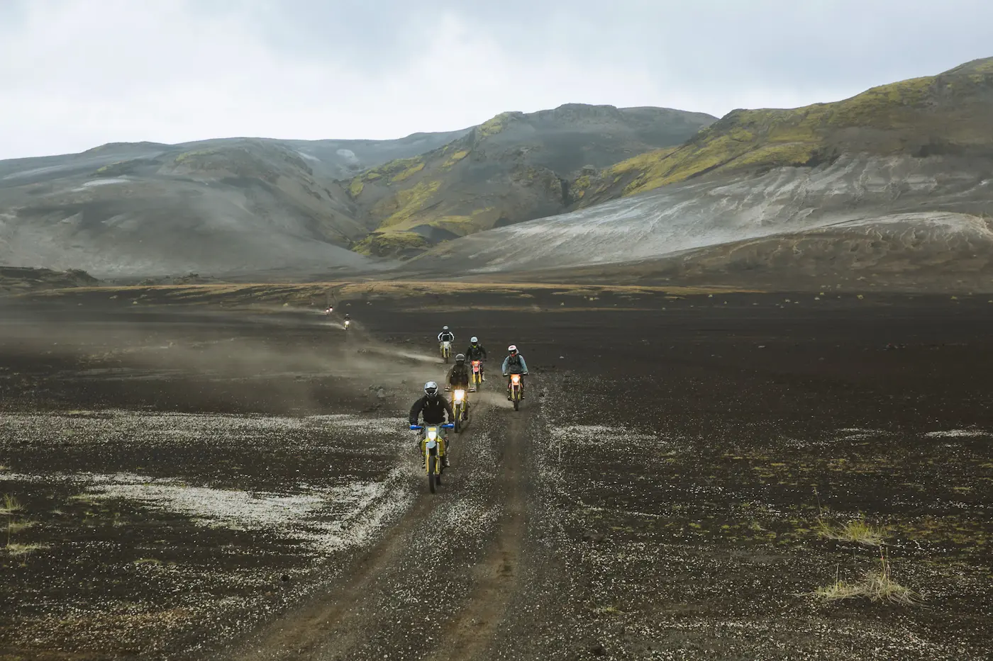Off-road motorbike adventure through mountain terrain